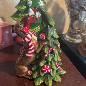 Whimsical Holiday Dachshund with Christmas Tree Decor